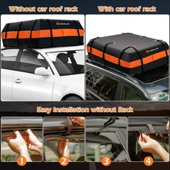 21 Cubic Feet Car Roof Bag Rooftop Cargo Carrier Waterproof Soft Top Luggage Bag