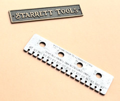 Rare Antique The L.S. Starrett Co. Hardened Steel Piano Center & Tuning Pin Gage