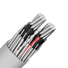 6-6-6 Aluminum SEU Service Entrance Cable PVC Jacket Gray 600V