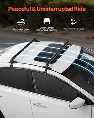Roof Rack Cross Bars, Universal Fit for Naked Roofs Without Raised Rails/Flush R