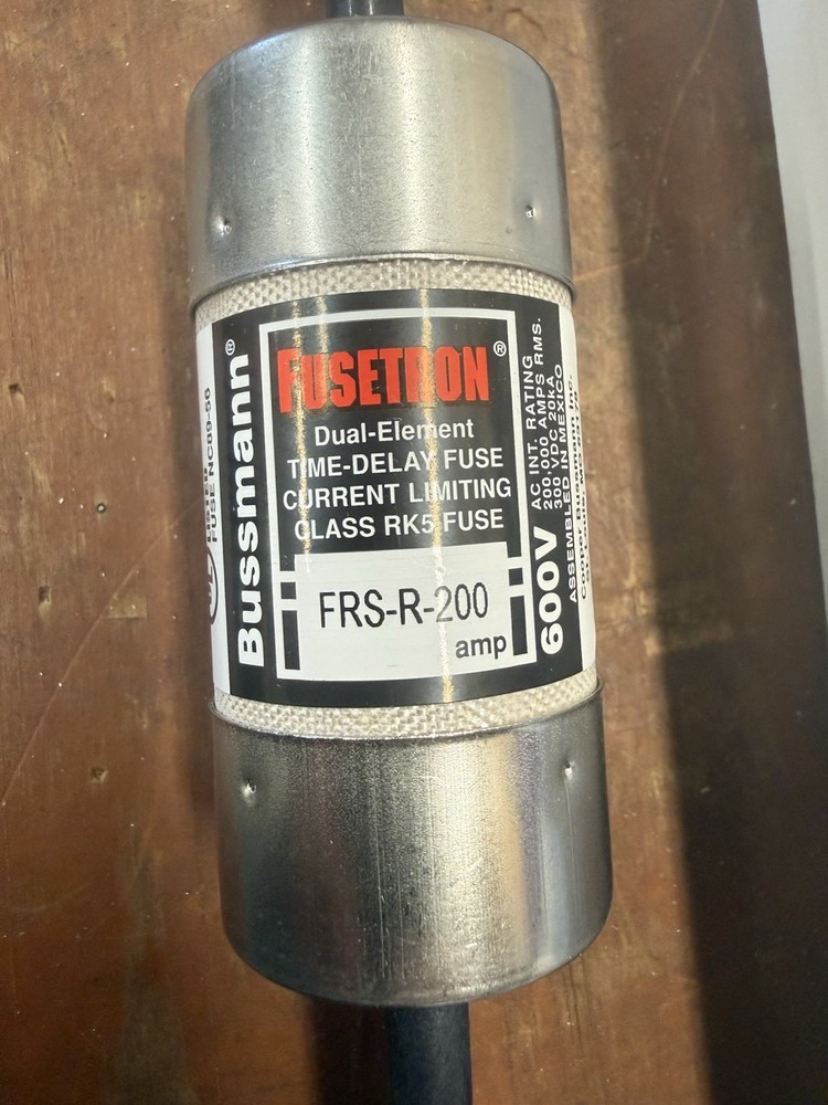 Cooper Bussmann, Fusetron FRS-R-200, 200Amp, Dual Element, Time-Delay Fuse