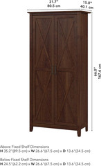 Bush Key West Tall Storage Cabinet in Bing Cherry – Stylish & Functional