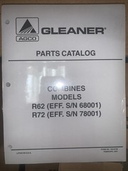 *AGCO Gleaner Class VI R62 Class & VII R72 Combine Parts Catalog ORIGINAL NIP