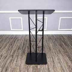 Truss Metal and Wood Podium 25X16X47 Tall Church Pulpit Lectern with Cup Holder