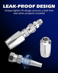 2 Hydraulic Hose Repair Kits – 1/4 ID 2-Wire Hose Reusable Field Repair Fitting