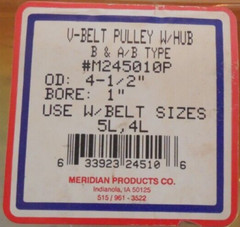 4-1/2″ Outside Diameter 1″ Bore V Belt Pulley 245010 Use with 5L, 4L
