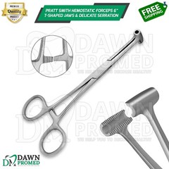 Pratt Smith Hemostatic Forceps 6″ T-shaped Jaws With Tissue Grasping Serrations