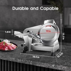 10in Blade Electric Commercial Meat Slicer Steel Frozen Meat Cheese Slicer New
