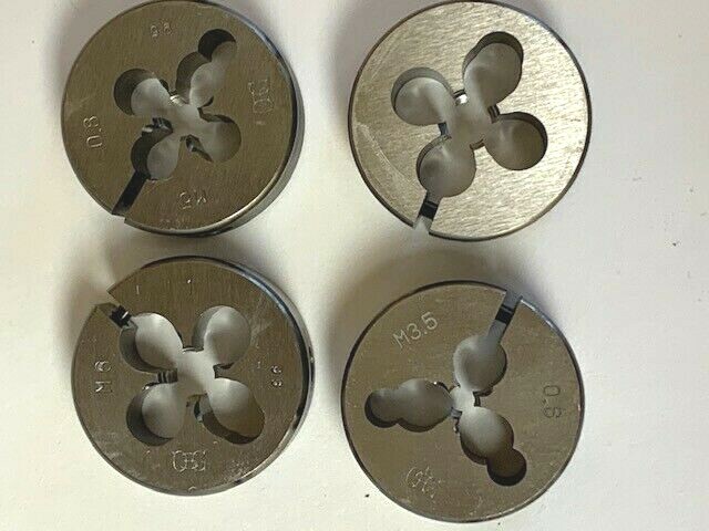 OSG METRIC ROUND ADJUSTABLE DIES “PICK” M3.5X.6 M4X.7 M5X.8 M6X1 X 25MM OD