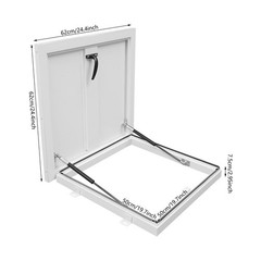 Roof Hatch, Roof Security Door, Roof Access Hatch 19.7in L X 19.7in White