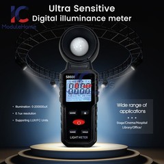 S8608 LCD Light Meter Digital Illuminance Meter Luxmeter Photometer 200000Lux