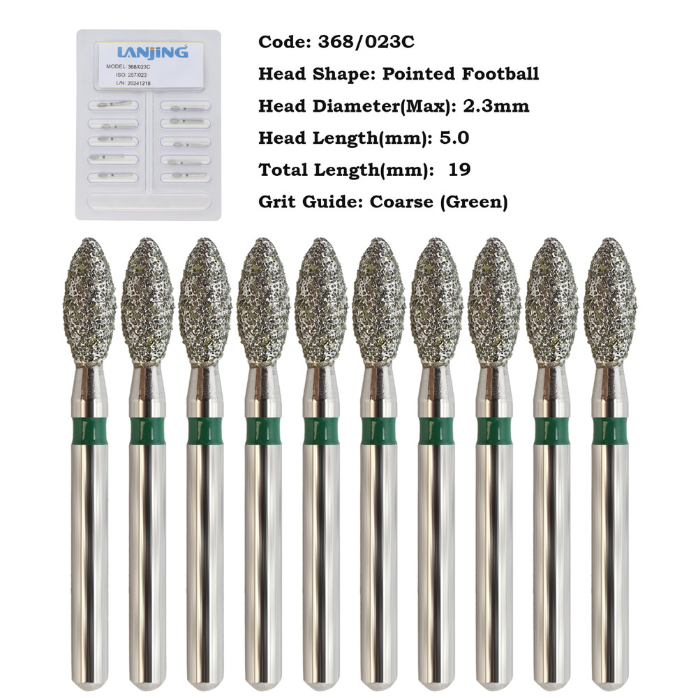 Multi-Use Diamond Burs Round End Taper Football Ball Round Friction Grip FG 856