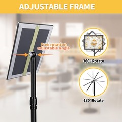Adjustable Floor Sign Stand Heavy Duty Pedestal Holder , with Aluminum Snap O…