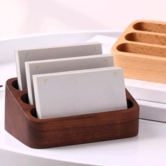 1pcs Wooden Large Capacity Business Card Box Desktop Card Holder Storage Supply