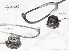 Bling Rose Gold White Stethoscope AUSTRIAN CRYSTALS Custom Bedazzled MDF MD One
