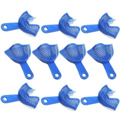 Dental Autoclavable Plastic Steel Impression Trays Denture Blue L/M/S/Q/A Opt