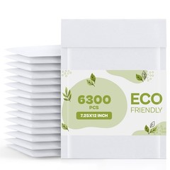 7.25″x12″ White Kraft Bubble Padded Mailers 7.25 x 12 Mailing Envelopes 6300