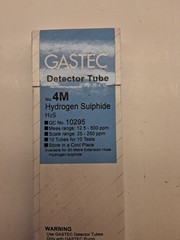GASTEC Detector Tube No.4M Hydrogen Sulphide Glass Detection 10295 02/2024