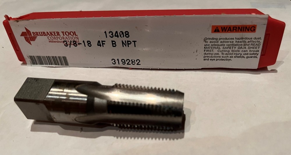 3/8-18 NPT HSS 4 FLUTE BOTTOM PIPE TAP, 13408 BRUBAKER, NEW, USA