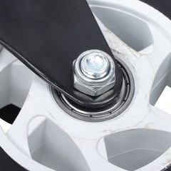4 Pcs 4 In Swivel Caster Wheels 2200Lbs Heavy Duty With Brake And White Hubs