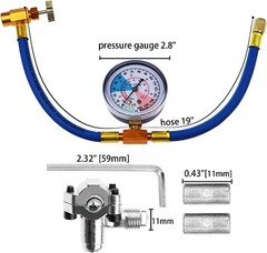 BPV31 Bullet Piercing Tap Valve Kit Refrigerator Fluoridation w/ Pressure Gauge