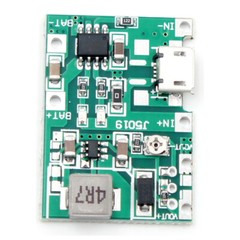 5pcs Micro-USB TP4056 3.7V Charger Module w/ Step-up Boost 5V 9V 12V 27V DC UPS