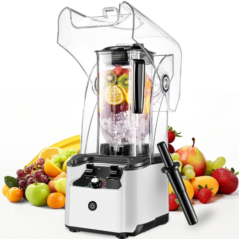 Commercial Blender for Smoothies With Quiet Shield, 2.5HP Motor, Stainless
