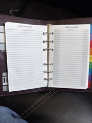 Vintage 1993 Leather 6 Ring Organizer Planner Address Book 7.5 x5 Snap Front