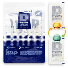 10 gram X 15 PK “Dry & Dry” Food Grade Orange Indicating Silica Gel Packets