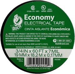 Black Electrical Tape 3/4 Inch x 60 Ft Vinyl Insulation Roll Moisture Resistant