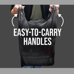 Black T-Shirt Carryout Bags, 11.5″ x 6.5″ x 22″ 1000 ct. Free Shipping