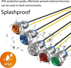 Gebildet 5Pcs 10Mm LED Metal Indicator Light 110V-220V AC Waterproof Signal Lam