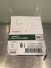NovaPlus V20685265 Ansell Gammex PI Green Glove Sz 6.5 41 Pair Polyisoprene NEW!