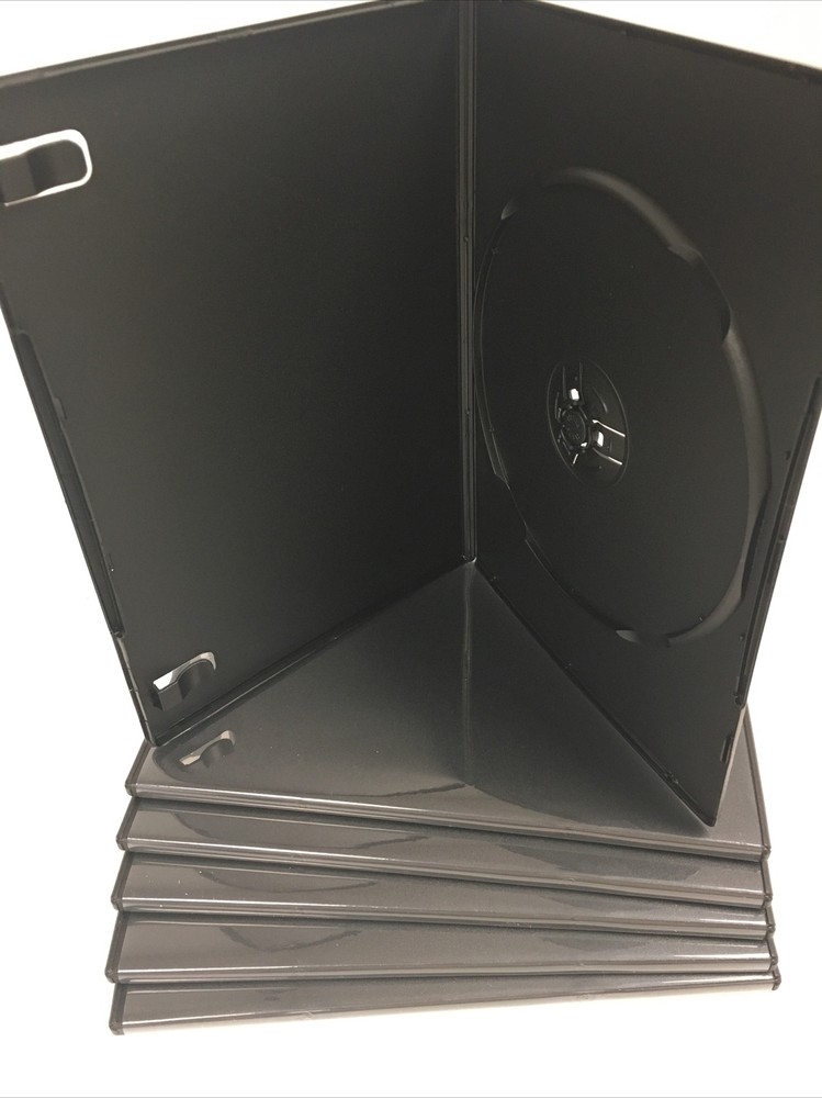 USDISC DVD Cases Slimline 7mm Premium, Single 1 Disc (Black) – 6 Pack