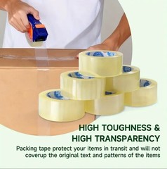72 Rolls Clear Packing Tape 2 Mil 1.88″ x 40 Yards Heavy Duty Shipping Tape Bulk