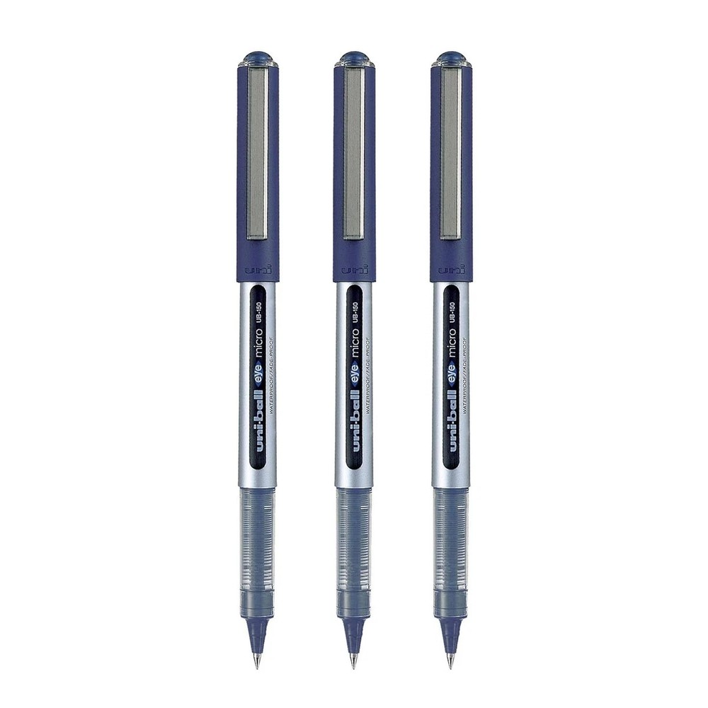03Pc – UNIBALL EYE MICRO UB-150 ROLLER BALL PEN 0.5mm BLUE INK Pen Best Price