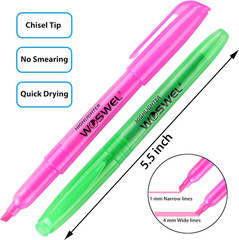 Highlighters Bulk, 120 Pack 6 Assorted Colors No Bleed Chisel Tip Highlighter Ma