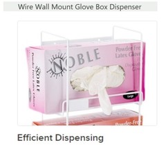 3-Tier Glove Box Holder White Wire Wall-Mount Saves Counter Space