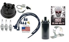 for John Deere 1020 1520 3 Cyl Tractor Distributor Tune up kit & Hot 12V Coil