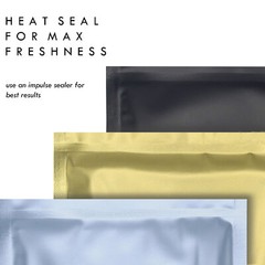 100 New Glossy Metallic Foil Mylar Resealable Bags in Different Colors and Sizes