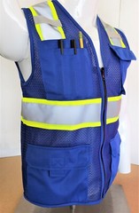 Two Tone High Visibility Reflective Royal Blue Safety Vest (X-Small-5XL)