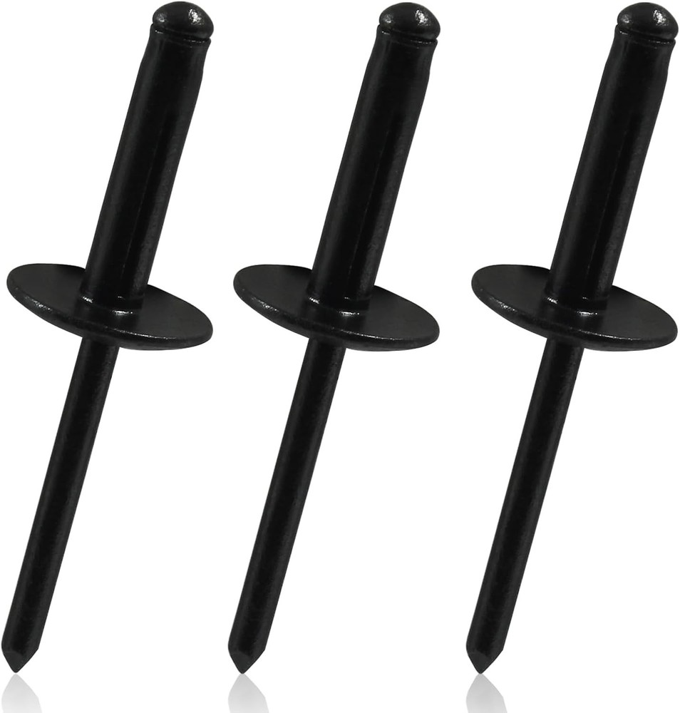 50pcs Black Aluminum Tri Fold Exploding Pop Rivets 3/16 Large Flange Large Head
