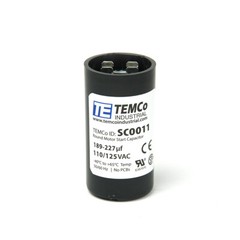 TEMCo 189-227 uf/MFD 110-125 VAC volts Round Start Capacitor 50/60 Hz -Lot-1