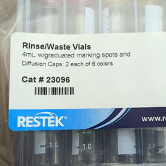 Restek 23096 4 mL Glass Screw Cap Rinse/Waste Vials, Physical Laboratory