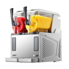 Uimoso Dual-Tank Frozen Drink Slushy Machine 3Lx2 Slush Cold Beverage Maker Home