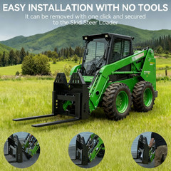 46″ Skid Steer Quick Attach Frame with 2″ Receiver & 48″ Blades 4000LB Capacity