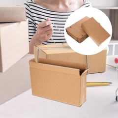 10Pcs Portable Khaki Corrugated Cardboard Boxes for Shipping and Storage Needs