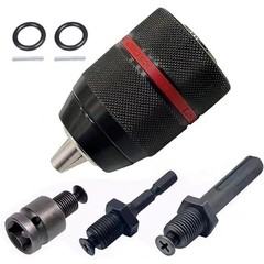 Multi-Function Drill Chuck Set 1.5-13mm Keyless, SDS Plus & Hex Shank Adapter