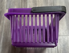 Small Child Size Party City Purple Plastic Shopping Candy Basket. RARE Closed