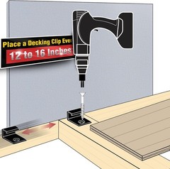 Start Clips – Universal Hidden Fasteners for Composite Decking (36 Pack, Black)